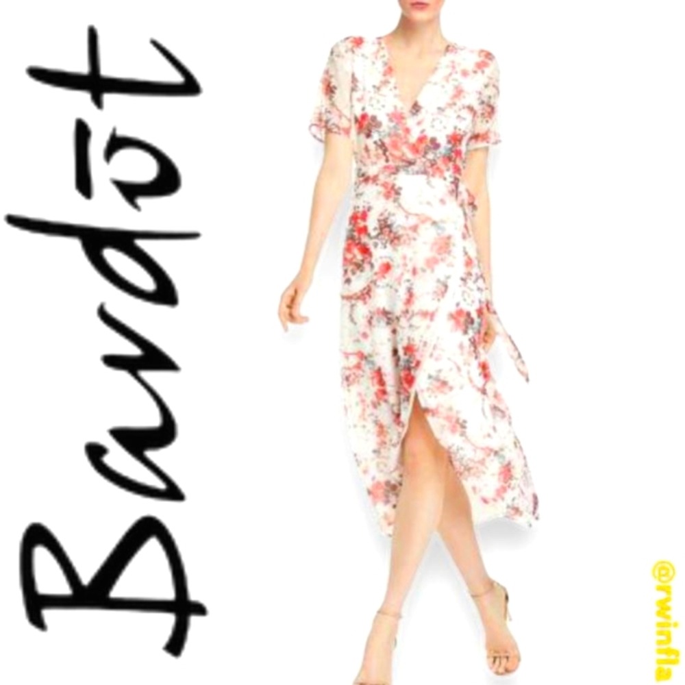 Bardot Floral Gauze Wrap Dress